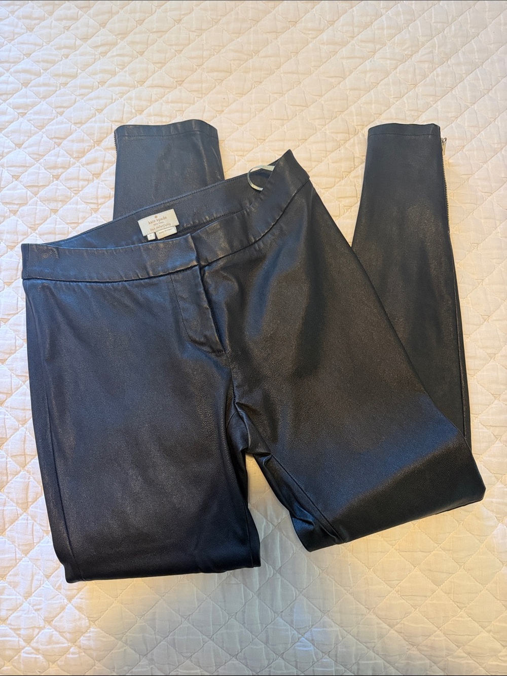 kate spade Black Faux Leather Jeggings